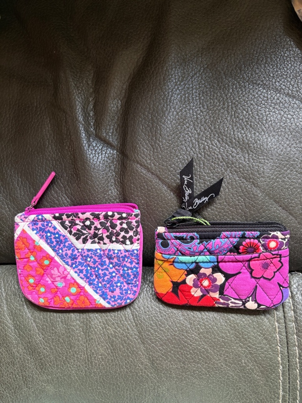 Vera Bradley set of two zip coin purses in multi floral prints
